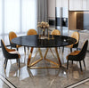 Elegance Style Designed Round Marble Top Dining Table Set / Lixra
