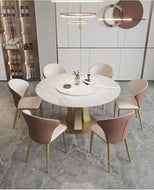 Sleek and Chic Round Dining Table Set / Lixra