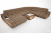 Classic And Modern Sectional Leather Sofa Set With Led Lights / Lixra