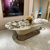 Matte Finish Marble Top Dining Table Set / Lixra