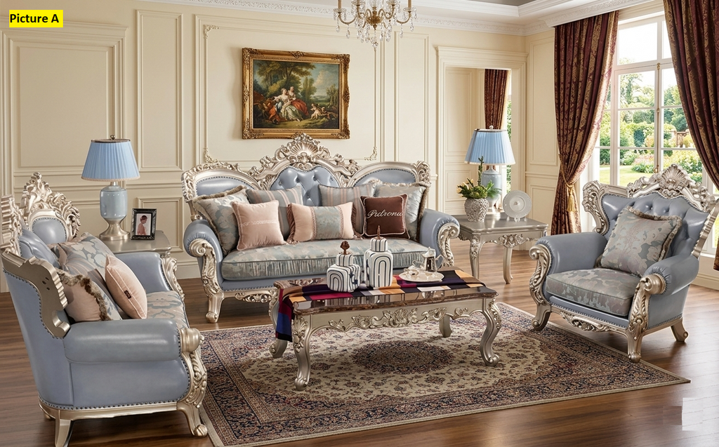 Button Tufted European Design Leather Sofa / Lixra
