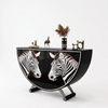 Wooden Semi Circle Structured Zebra Buffet Table / Lixra
