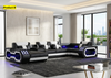 Fine Embellish Comfort Leather Sectional LED Sofa Set / Lixra