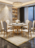 Minimized Round Marble-Top Dining Table Set / Lixra