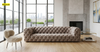 Button Tufted Modern Leather Sofa / Lixra