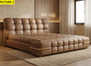 Tufted Designer Leather Bed with Metal Accents / Lixra