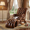 European Wooden Accent Chair with Foot Stool / Lixra