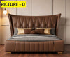 Contemporary Spacious Gold Plated Leather Bed / Lixra