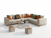 Luxurious Comfort Fabric Velvet Sectional Sofa With Golden Legs / Lixra
