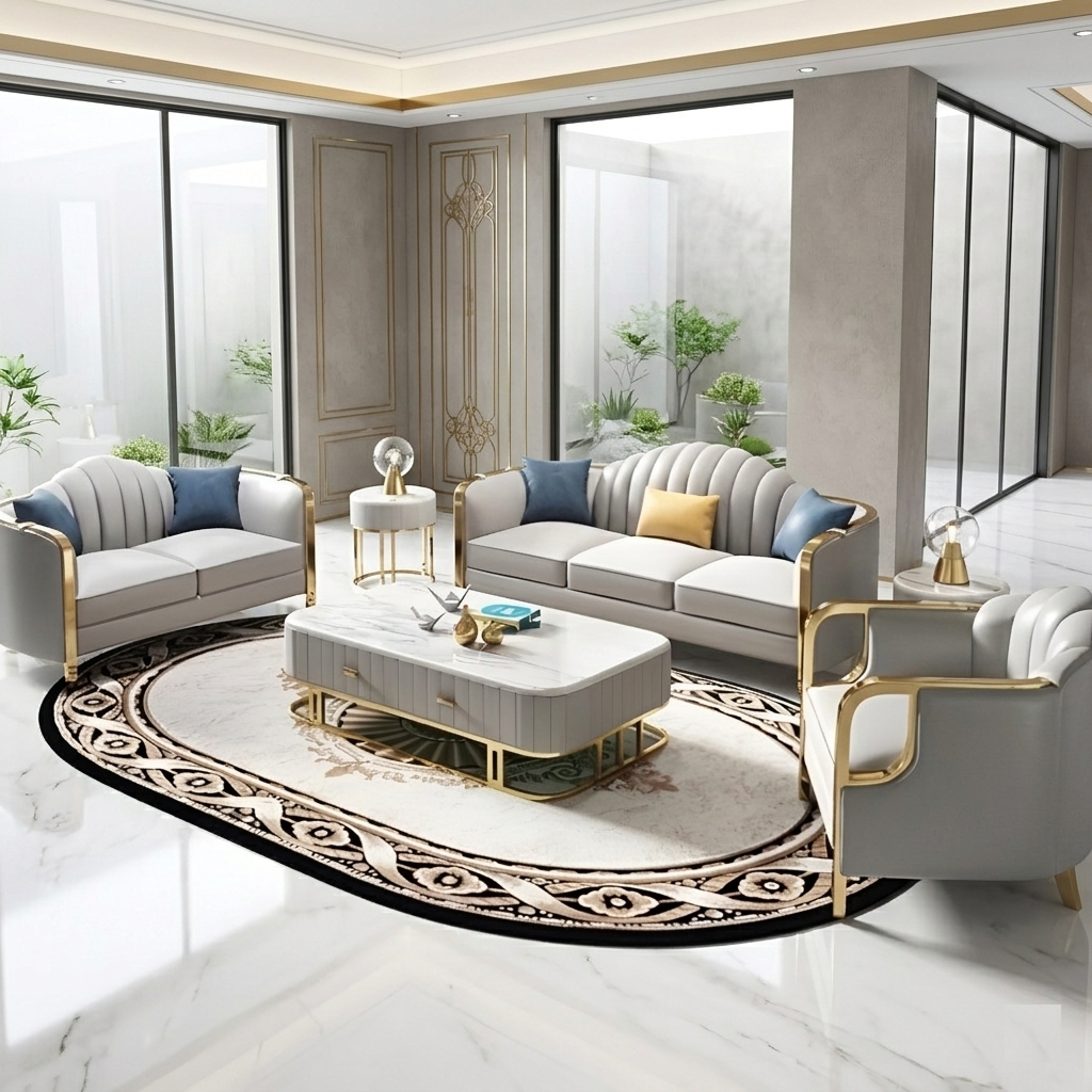 Matte Finish 3-Pcs Leather Sofa Set / Lixra