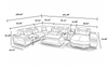 Luxurious Contemporary Leather U-Shaped Sectional Sofa With Console