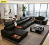 Staggering Modern U-shaped Heated Leather Sectional Sofa / Lixra