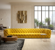 Button Tufted Modern Leather Sofa / Lixra