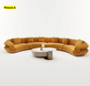 Velvet Fabric Upholstered Round Sofa / Lixra