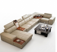 Staggering Modern U-shaped Heated Leather Sectional Sofa / Lixra