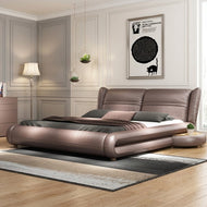 Luxurious Modern Wooden Leather Bed / Lixra