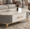 Modern Marble Top Coffee table and TV Stand Set / Lixra