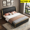 Button Tufted Design Modern Leather Bed / Lixra