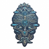 Beaded Navy Blue Table Runner with Intricate Paisley Floral Design / Lixra