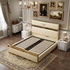 Italian Light Luxurious Leather Upholstered Bed