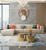 Luxurious Leather Sectional Sofa With Chase / Lixra