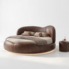 Luxurious Leather LED Modern Round Bed / Lixra