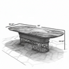 Striking Oval Marble-Top Dining Table Set