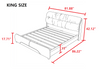 Contemporary Upholstered Leather Bed With Golden Accents