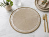 Elegant Ivory Pearl Beaded Placemat Set of 2 / Lixra