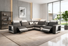 Power Recliner Genuine Leather LED Sofa With Coffee Table / Lixra
