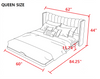 Stylish Gold Accent Modern LED Leather Bed