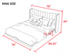 Stylish Gold Accent Modern LED Leather Bed