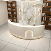 Minimalist Curved LED Reception Desk / Lixra