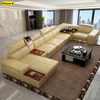 Staggering Modern U-shaped Heated Leather Sectional Sofa / Lixra