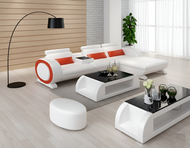 Impressive Spectacular Interior Designed L-Shaped Leather Sectional Sofa Set / Lixra