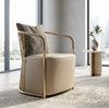 Leather Upholstered Italian Design Accent Chair / Lixra