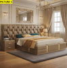 Elevated Luxury High-Headboard Leather Bed / Lixra