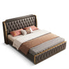 Button Tufted Design Modern Leather Bed / Lixra