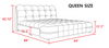 Tufted Designer Leather Bed with Metal Accents