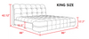 Tufted Designer Leather Bed with Metal Accents