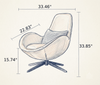 Luxurious Leather Swivel Accent Chair