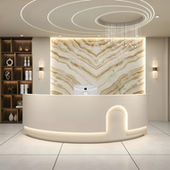 Minimalist Curved LED Reception Desk / Lixra