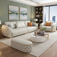 Luxury Tufted Leather Sofa Set for Living Room / Lixra