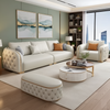 Luxury Tufted Leather Sofa Set for Living Room / Lixra