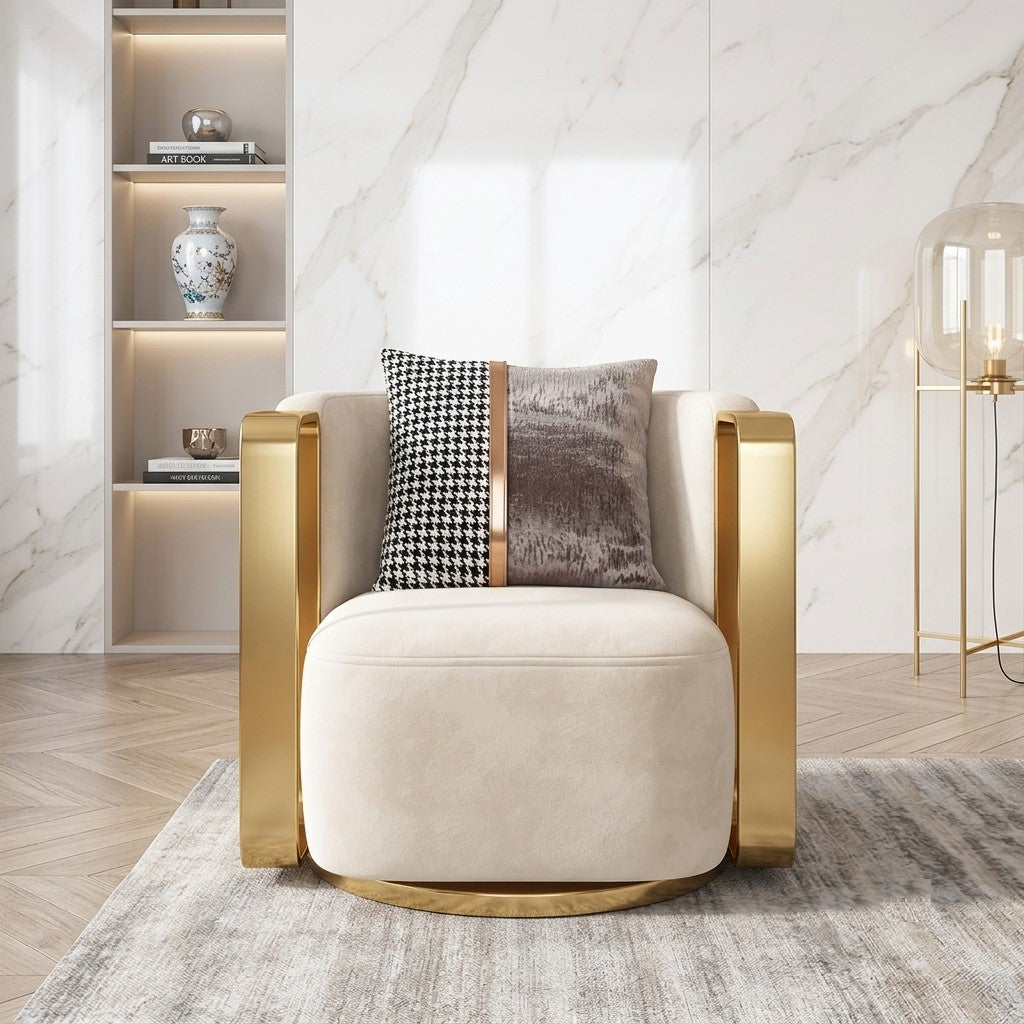 Velvet Upholstered Accent Chair for Living Room / Lixra