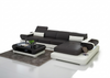 L-Shaped Luxurious Leather LED Sectional Sofa / Lixra