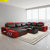 Contemporary Design Leather LED Sectional Sofa / Lixra