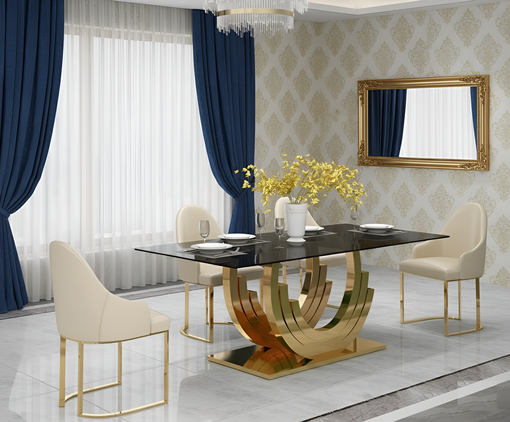 Classic Comfort Marble Top Dining Table Set / Lixra