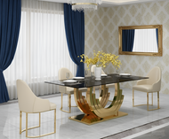 Classic Comfort Marble Top Dining Table Set / Lixra