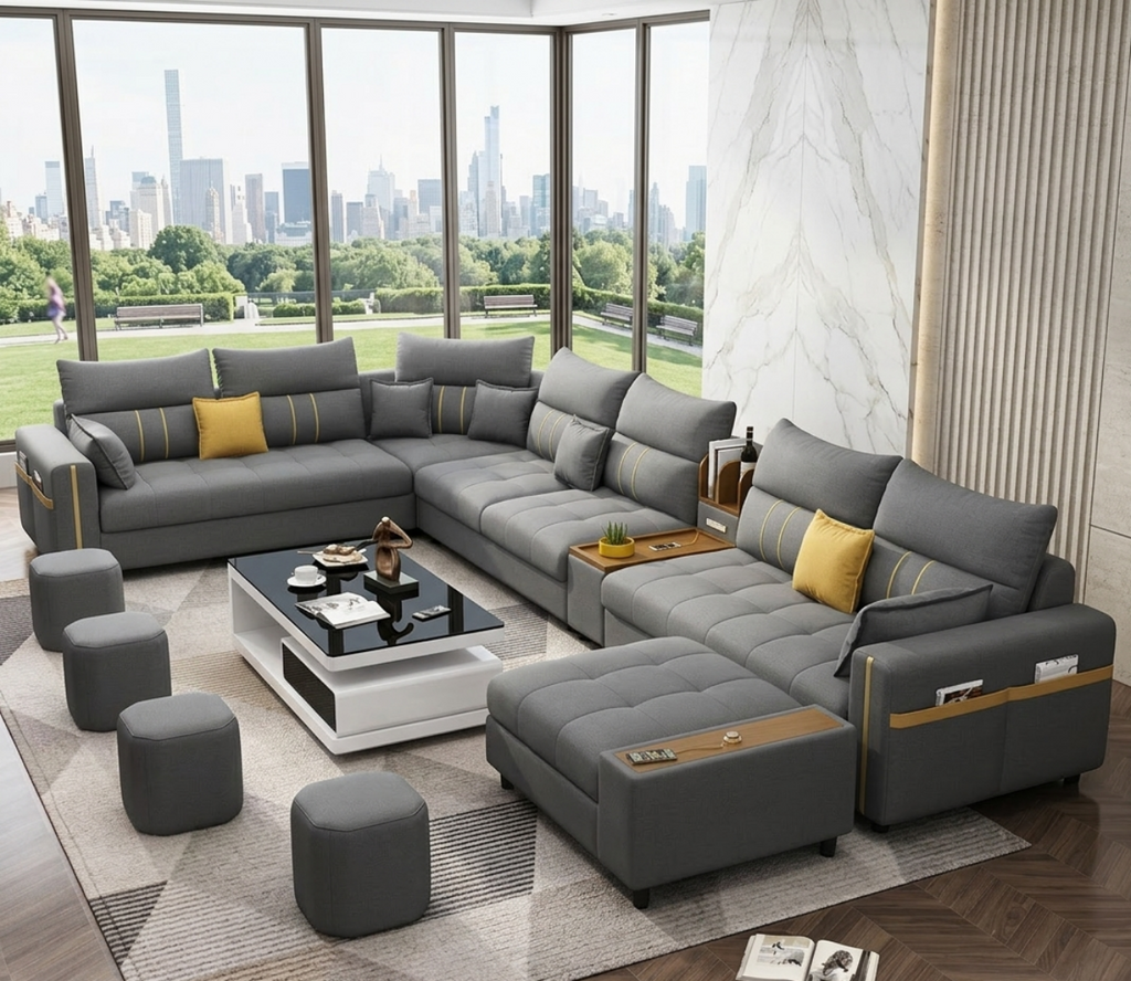 Trendy leather Comfortable Sectional Sofa / Lixra
